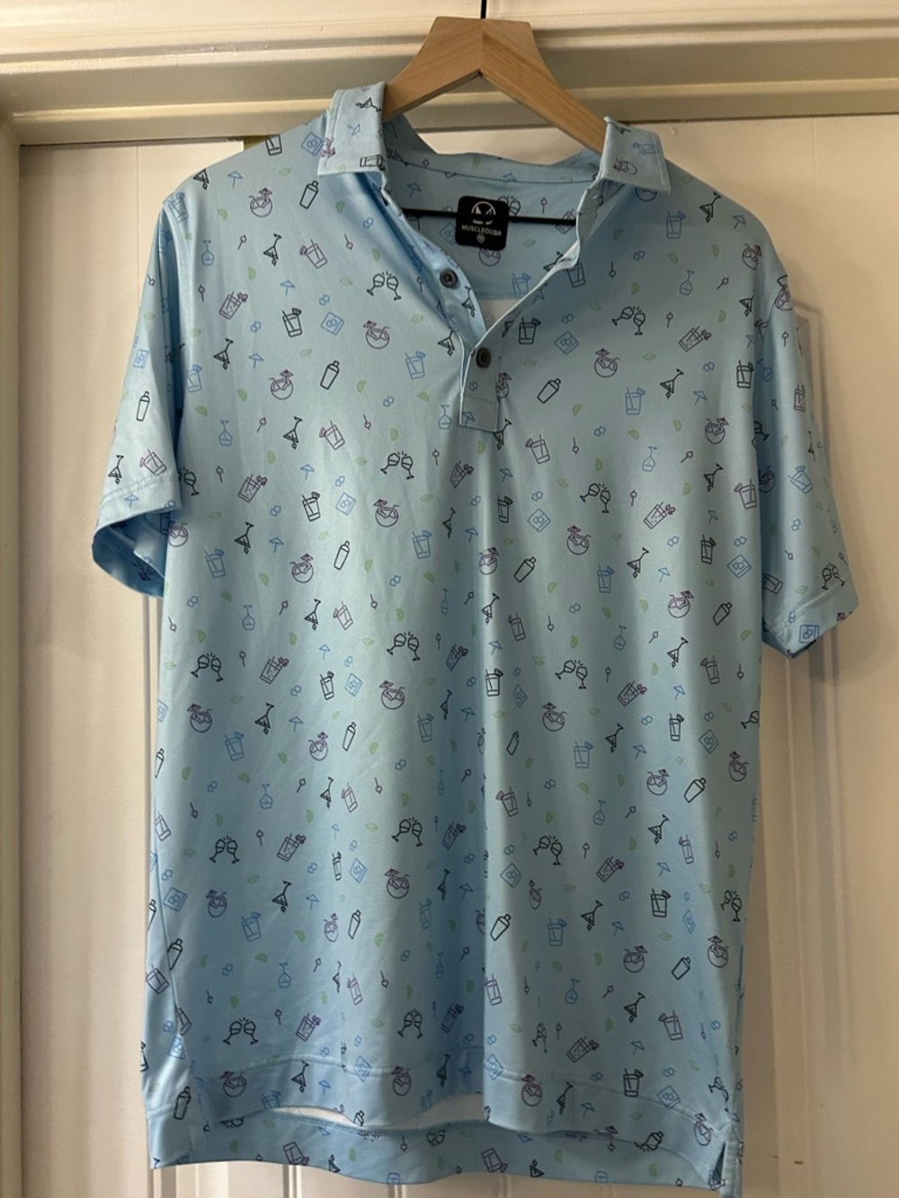 Men's Polo Shirt - Performance Short Sleeve medium Euc 🍸 🍹